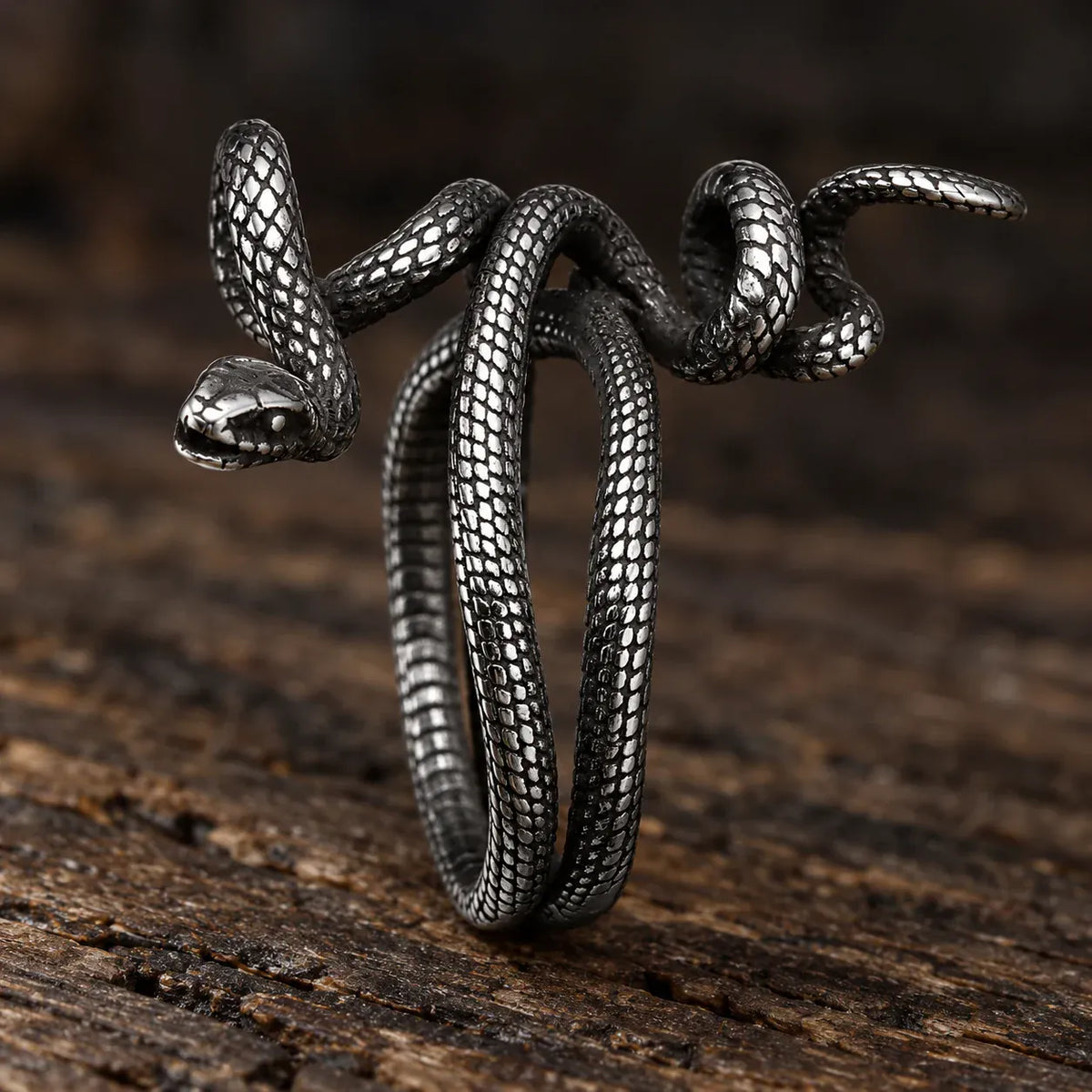 Bague Serpent Enroulé en Triple Tour