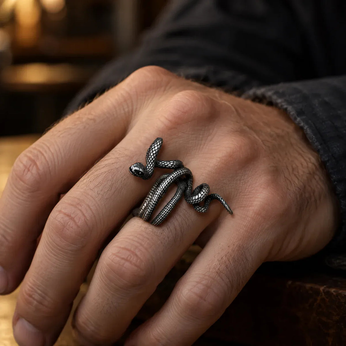 Bague Serpent Enroulé en Triple Tour