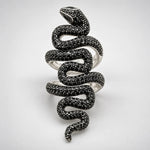 Bague Serpent Ondulant Pavé Noir - Vignette | Médiéfan