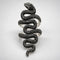 Bague Serpent Ondulant Pavé Noir Réglable