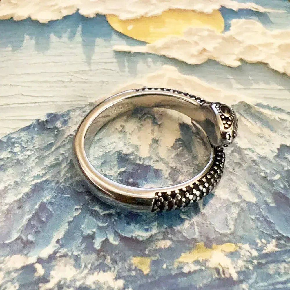 Bague Serpent Pavé Noir