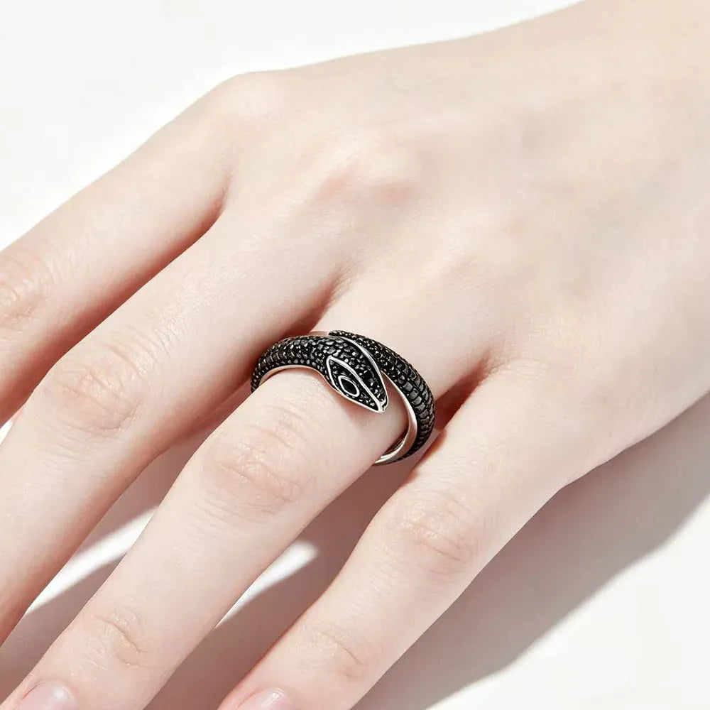 Bague Serpent Pavé Noir
