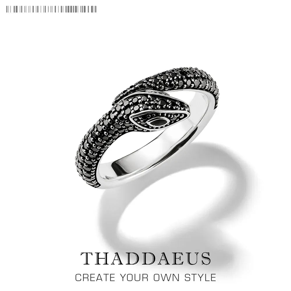 Bague Serpent Pavé Noir