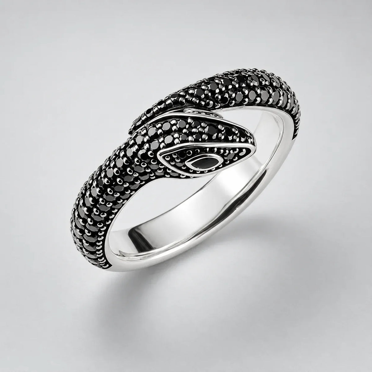 Bague Serpent Pavé Noir 7