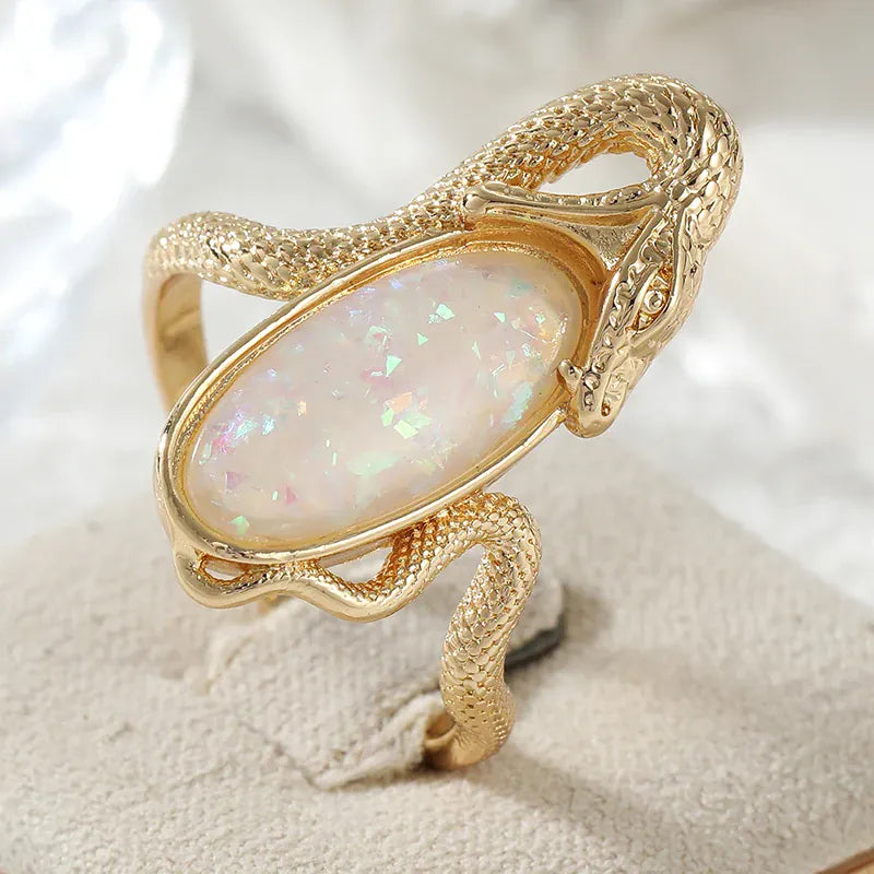 Bague Serpent Pierre Opaline