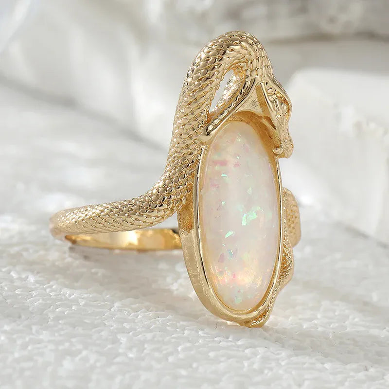 Bague Serpent Pierre Opaline