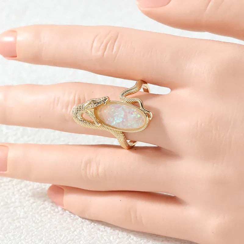 Bague Serpent Pierre Opaline
