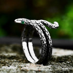 Bague Serpent Spirale Œil Vert - Vignette | Médiéfan