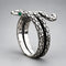 Bague Serpent Spirale Œil Vert 8
