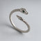 Bague Serpent Tête Sertie de Zircons Réglable