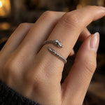 Bague Serpent Tête Sertie de Zircons - Vignette | Médiéfan