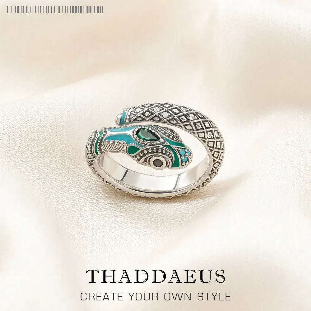Bague Serpent Tropical Turquoise Réglable
