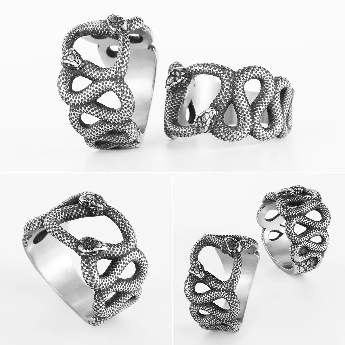 Bague Serpents Jumeaux Ajourée