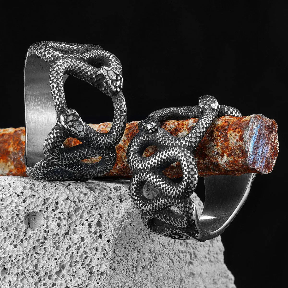 Bague Serpents Jumeaux Ajourée
