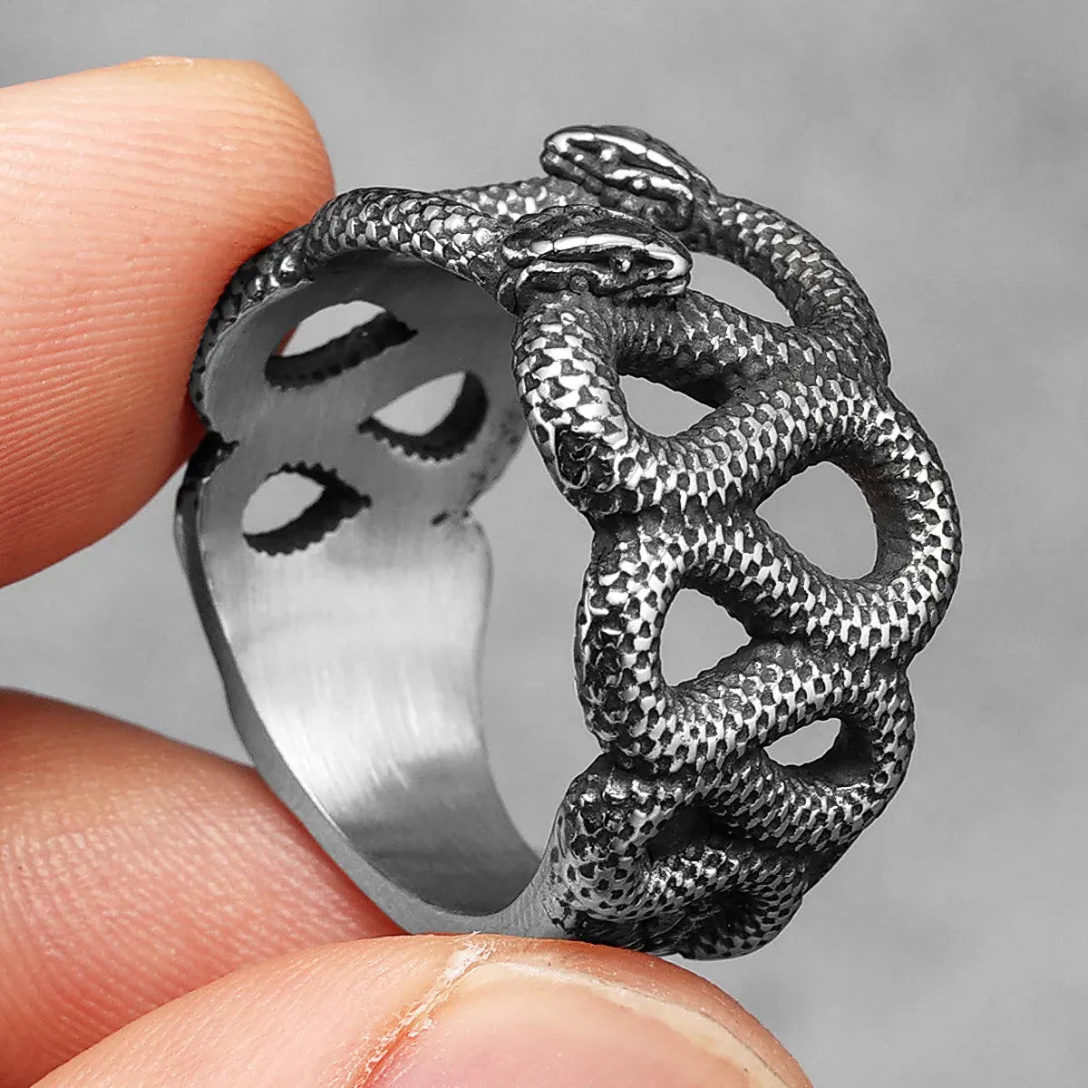 Bague Serpents Jumeaux Ajourée