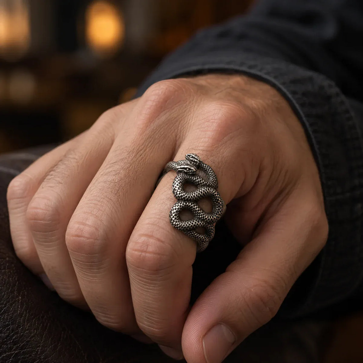 Bague Serpents Jumeaux Ajourée