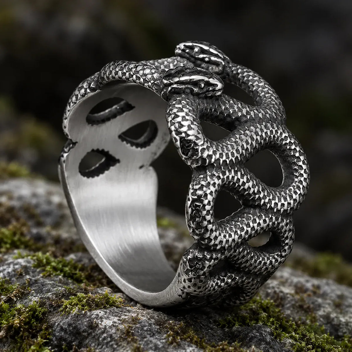 Bague Serpents Jumeaux Ajourée