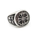 Bague templier chevaliers en acier inoxydable 316L, Unique, conception personnalisée, prix de gros, bouclier, époxy noir, Zircon propre, croix rouge Époxy noir R735 / 9