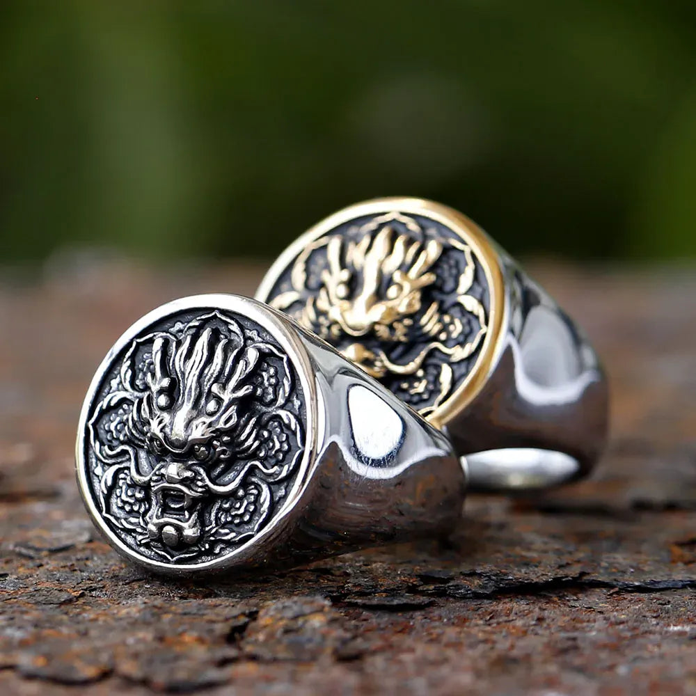 Bague Tête de Dragon Chinois