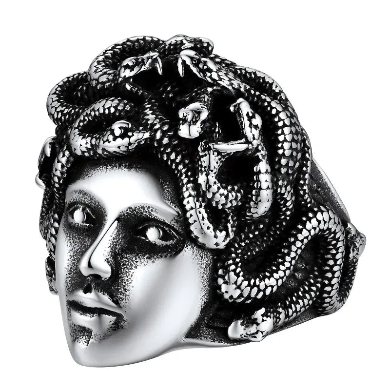 Bague Tête de Méduse Sculptée 14