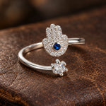 Bague Toi et Moi Main de Fatima et Solitaire - Vignette | Médiéfan