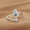 Bague Toi et Moi Main de Fatima et Solitaire Argenté