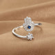 Bague Toi et Moi Main de Fatima et Solitaire Argenté
