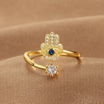 Bague Toi et Moi Main de Fatima et Solitaire - Vignette | Médiéfan