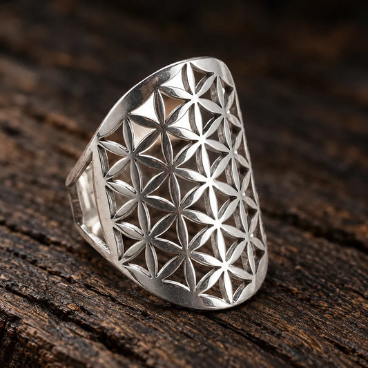 Bague Treillis Fleur de Vie Ajourée