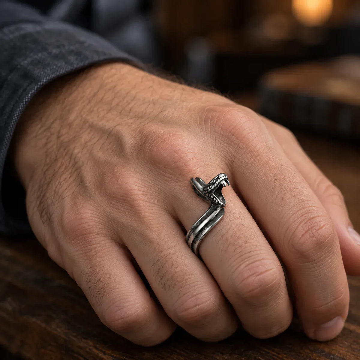 Bague Vipère Gueule Ouverte