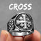 Bagues en acier inoxydable pour hommes et femmes, croix croisée de Jérusalem, Punk Rock, trucs Cool, accessoires de mode, bijoux pour femmes, cadeau, vente en gros R1188-Cross / 11