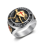 Chevalière templière croix rouge dorée « Sigillum Militum » - Vignette | Médiéfan
