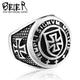 BEIER – bague militaire en acier inoxydable pour homme, bijoux de personnalité, croix, chevalier, vente en gros, prix d'usine, BR8-823 BR8-280 couleur acier / taille américaine / 9
