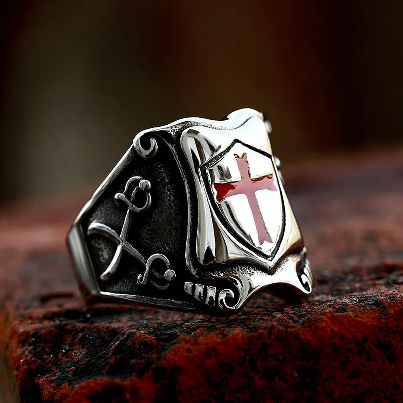 BEIER – bague militaire en acier inoxydable pour homme, bijoux de personnalité, croix, chevalier, vente en gros, prix d'usine, BR8-823 BR8-923 / taille américaine / 7