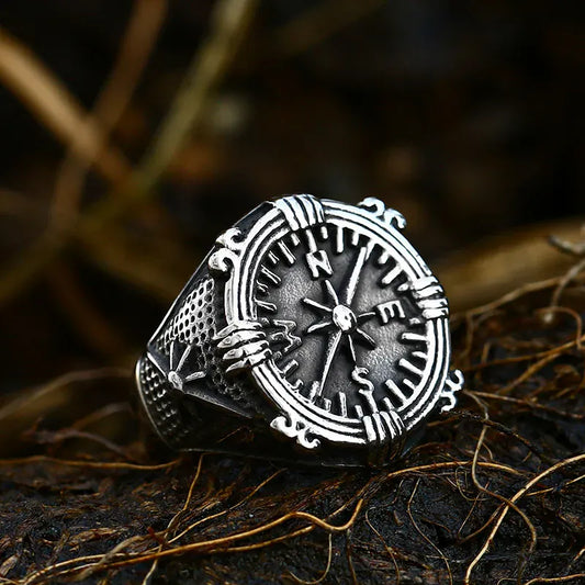 Beier New Store 316L Stainless Steel Viking Cross Compass Runic Pirate Men's Ring Nautical Fashion Jewelry Dropshipping BR8-108R BR8-718 / 7