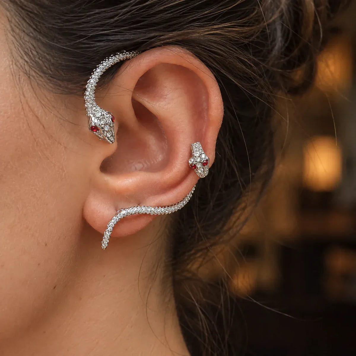 Bijou d'Oreille Serpent à Deux Têtes