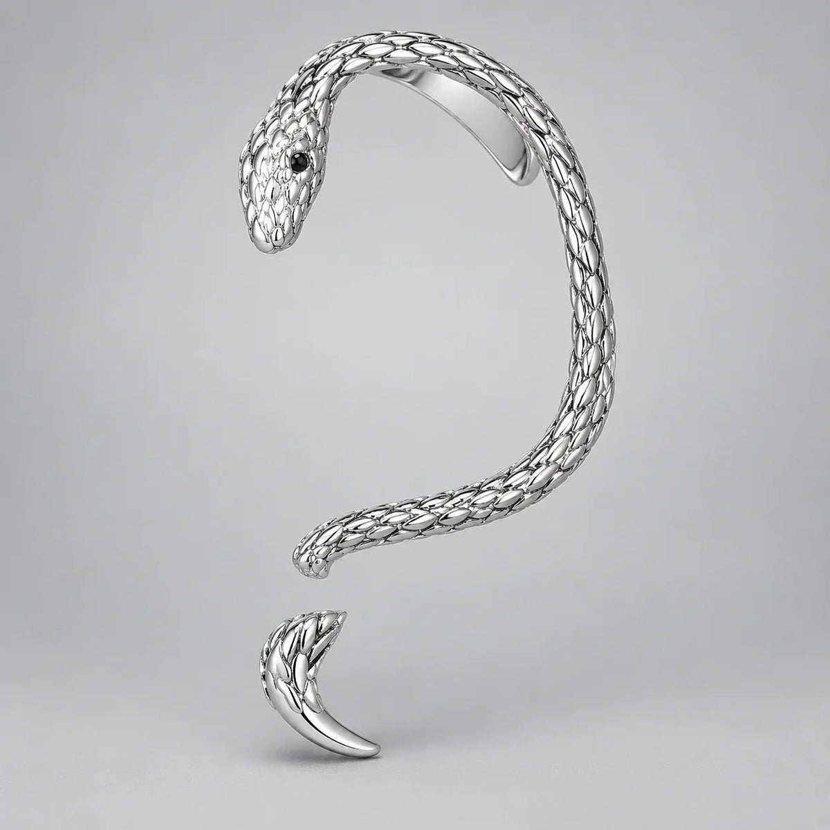 Bijou d'Oreille Serpent à Queue Effilée Argenté