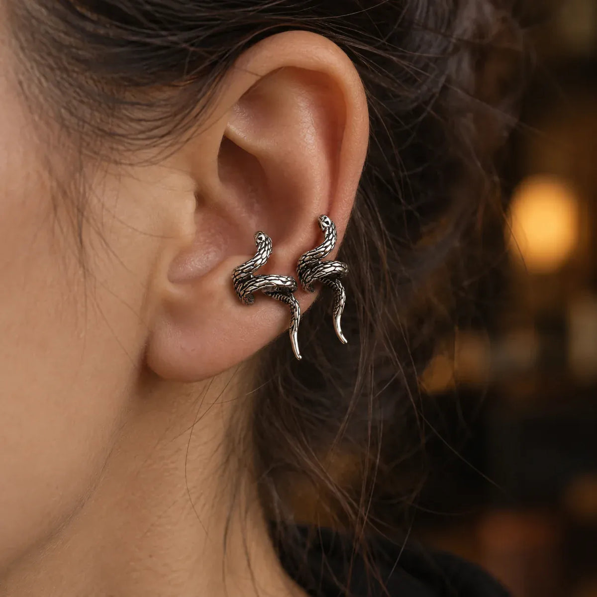 Bijou d'Oreille Serpent en Spirale