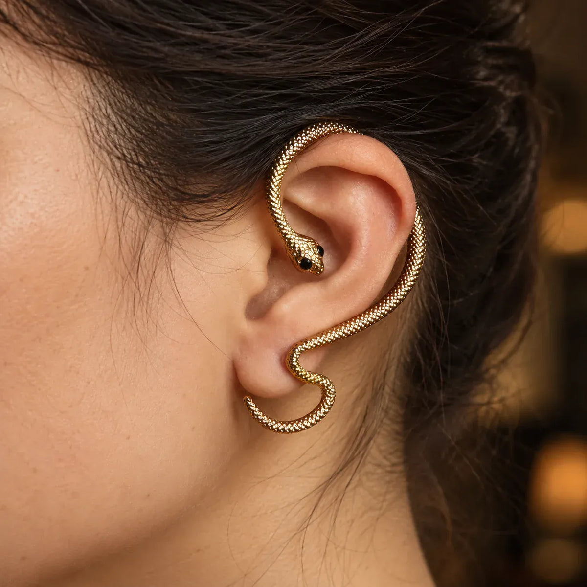 Bijou d'Oreille Serpent Ondulant