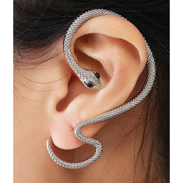 Bijou d'Oreille Serpent Ondulant Argenté
