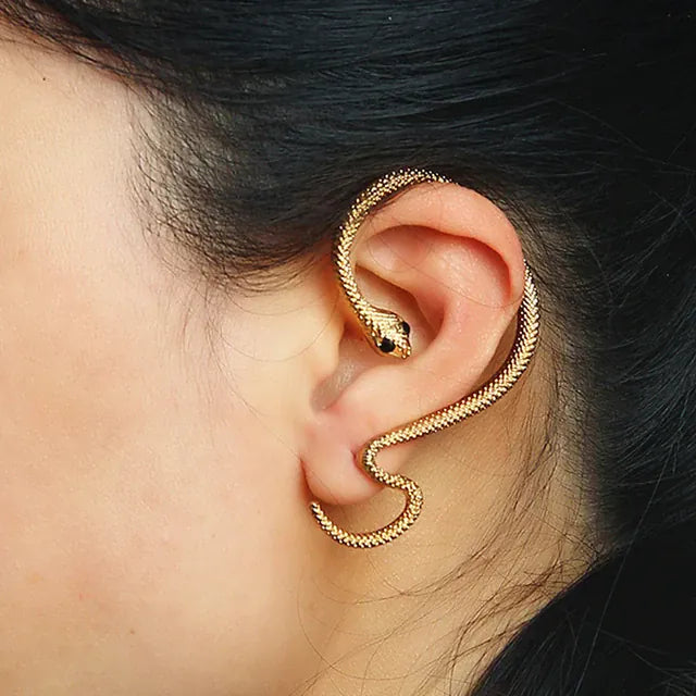 Bijou d'Oreille Serpent Ondulant Doré