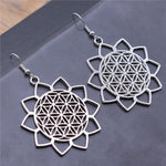 Boucles d'Oreilles Fleur de Vie Lotus Ajouré - Vignette | Médiéfan