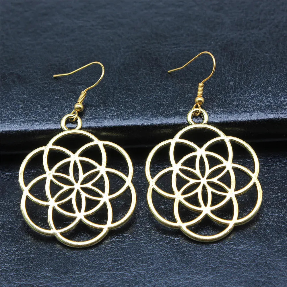 Boucles d'Oreilles Graine de Vie Festonnée