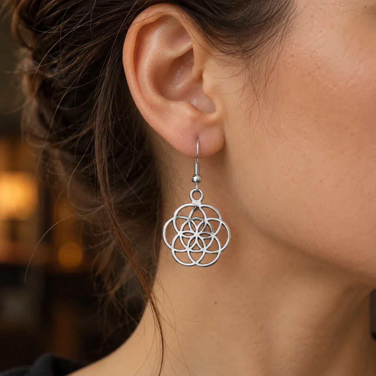 Boucles d'Oreilles Graine de Vie Festonnée