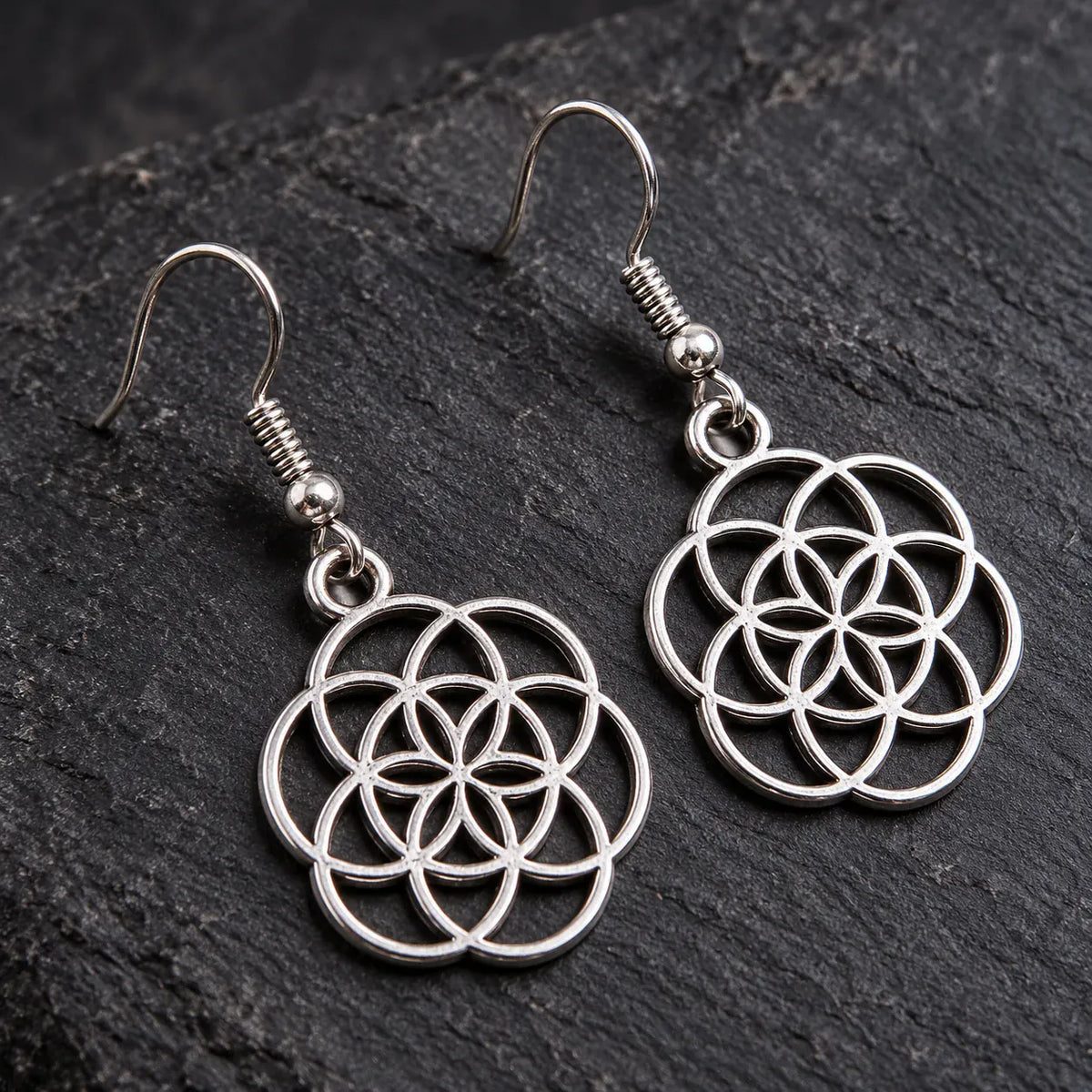 Boucles d'Oreilles Graine de Vie Festonnée