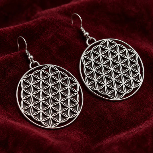 Boucles d'Oreilles Grand Disque Fleur de Vie