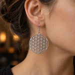 Boucles d'Oreilles Grand Disque Fleur de Vie - Vignette | Médiéfan