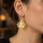 Boucles d'Oreilles Lotus Silhouette en Méditation - Vignette | Médiéfan