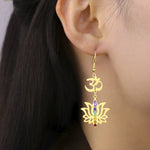 Boucles d'Oreilles Om et Lotus 7 Chakras - Vignette | Médiéfan