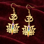 Boucles d'Oreilles Om et Lotus 7 Chakras - Vignette | Médiéfan